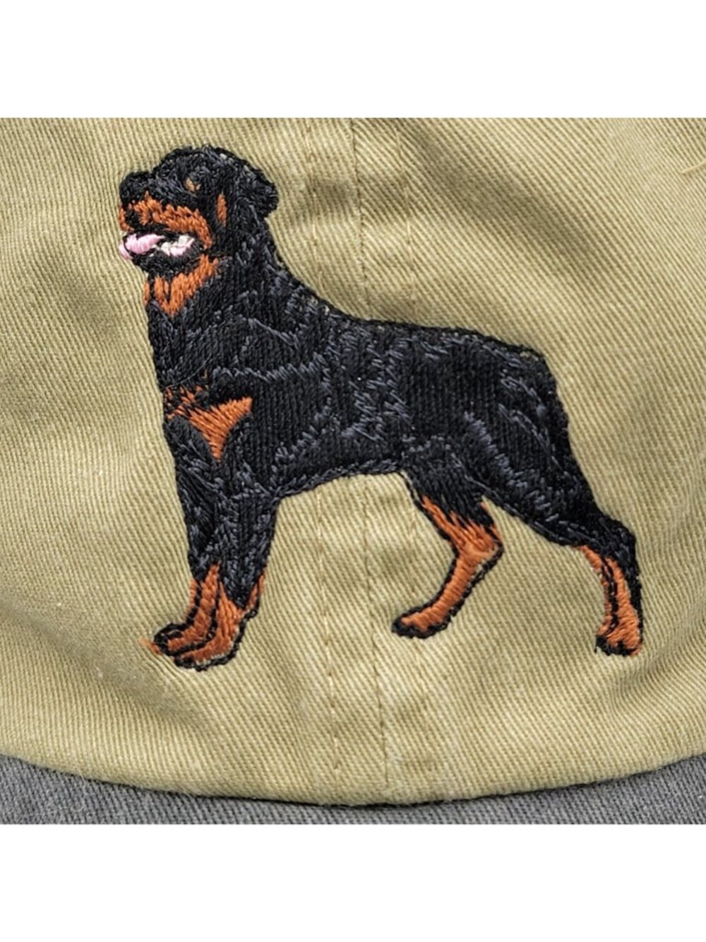 Rottweiler Dog Embroidered Baseball Cap, Dad Cap & Distressed Gray Adjustable St - Picture 5 of 14